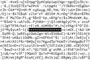 Many different letters, numbers and special symbols, and group of asterisks as secret password. Concept of strong password creating, password-protected data, information security encryption cipher text SafePoint IT